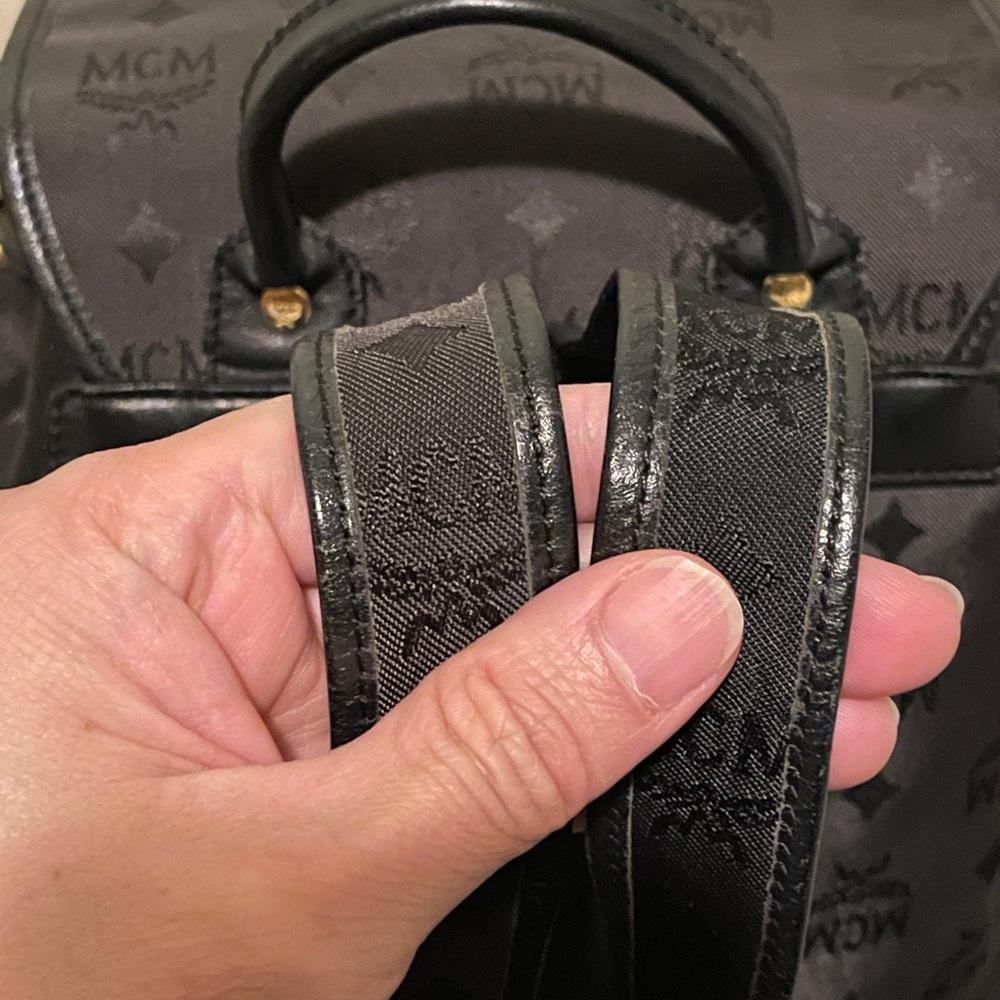 MCM Black Monogram Backpack with Gold-Tone Hardware - Picture 5 of 13